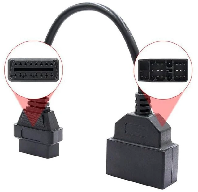 Alt view image 6 of 7 - 8 Pin to 16 Pin OBD2 Adapter Cable 8 Pin OBD Connector to 16 Pin OBD2 Diagnostic Interface Cable for Truck Automotive Computer Systems CDP+ TCS Tools 12V 20cm 1pc