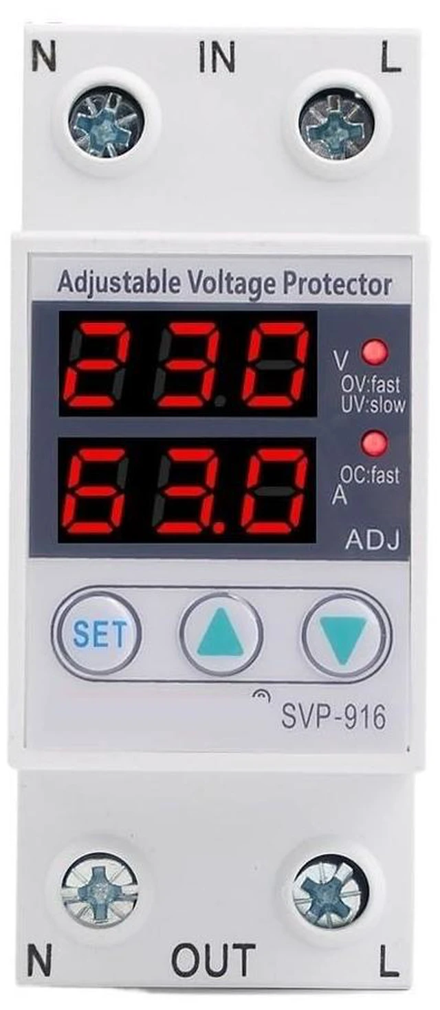 Main image of 63A 220V DIN Rail Adjustable Voltage Protector Relay with Over Current Protection Device for Electrical Circuit Protection Adjustable Voltage Protection Relay Electrical Voltage Protector Relay