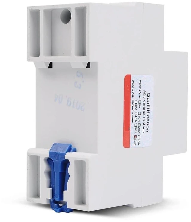 Alt view image 4 of 5 - 63A 220V DIN Rail Adjustable Voltage Protector Relay with Over Current Protection Device for Electrical Circuit Protection Adjustable Voltage Protection Relay Electrical Voltage Protector Relay