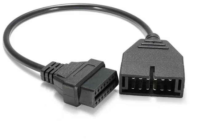 Main image of 12-Pin OBD1 to 16-Pin OBD2 Adapter Cable Diagnostic Connector Converter Data Link Cable for OBD2 Port Vehicles Plug and Play Flexible Cable Compact Design 1.3ft/40cm