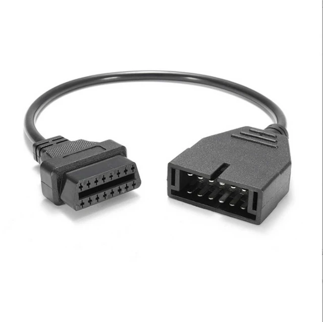 Alt view image 3 of 5 - 12-Pin OBD1 to 16-Pin OBD2 Adapter Cable Diagnostic Connector Converter Data Link Cable for OBD2 Port Vehicles Plug and Play Flexible Cable Compact Design 1.3ft/40cm