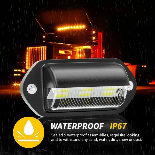 Alt view image 6 of 7 - 6 LED Tail Lamp Side Marker Lights PZD-6LED 12-2V ABS+LED Vehicle Marker Lamps 1.8W 200LM IP65 6500K for TPickups Trucks SUVs Buses License Plate Taillight Edge Lights Black Shell 2pcs/Pack