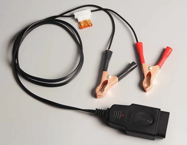 Alt view image 2 of 6 - OBD Battery Replacement Cable ECU Memory Saver Power Supply Tool OBD Port Battery Backup Cable with Heavy-Duty Insulated Copper-Tipped Clamps for Car Battery Replacement 1.1 Meter Wire