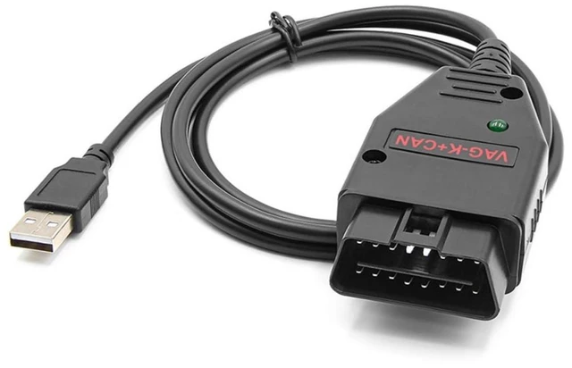 Main image of OBD2 Diagnostic Cable for VAG K+CAN Commander v1.4 USB to OBD-II 16-Pin Interface ECU Programming Code Reader Vehicle Diagnostics Fault Code Reading Real-Time Data Monitoring LED Approx. 4 Feet