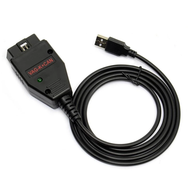 Alt view image 3 of 7 - OBD2 Diagnostic Cable for VAG K+CAN Commander v1.4 USB to OBD-II 16-Pin Interface ECU Programming Code Reader Vehicle Diagnostics Fault Code Reading Real-Time Data Monitoring LED Approx. 4 Feet