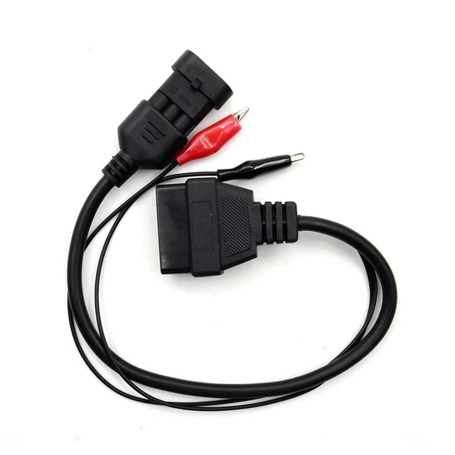 Alt view image 2 of 6 - OBD2 Diagnostic Extension Cable 3 Pin to 16 Pin Adapter Car Repair Connector Fiat 3pin Model Vehicle Code Reader Cable Plastic 12-24V 2-5W CE Plug and Play Engine Exhaust Testing 10inch