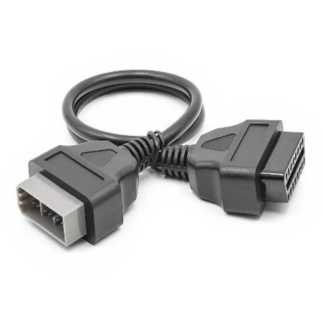 Main image of 14-Pin to 16-Pin OBD2 Diagnostic Cable Automotive Data Link Connector Adapter Flexible Coiled Cable for Old Car OBD Port Plug and Play Vehicle Troubleshooting and Maintenance 40cm/15.7in