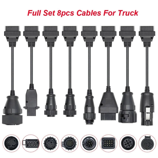 Alt view image 2 of 4 - OBD OBD2 Diagnostic Cable Adapter Connector Set with Test Lead for Truck and Car Scan Tools 16-Pin 6-Pin Color-Coded Automotive Cables Vehicle Interface Connection Kit 8pcs