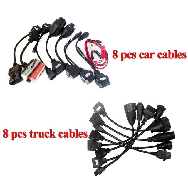 Alt view image 3 of 4 - OBD OBD2 Diagnostic Cable Adapter Connector Set with Test Lead for Truck and Car Scan Tools 16-Pin 6-Pin Color-Coded Automotive Cables Vehicle Interface Connection Kit 8pcs