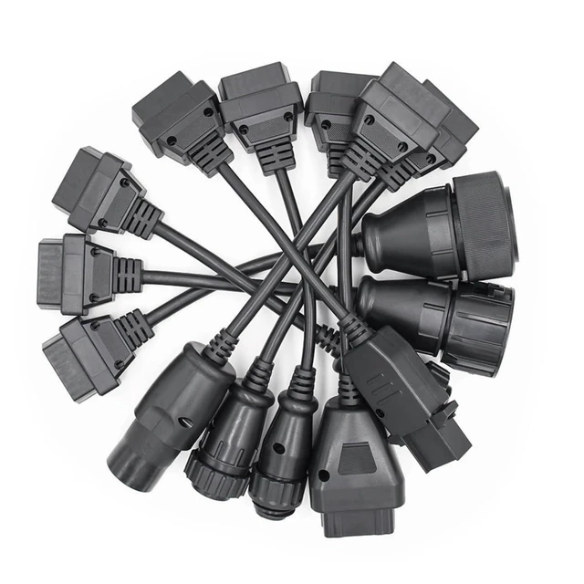 Alt view image 4 of 4 - OBD OBD2 Diagnostic Cable Adapter Connector Set with Test Lead for Truck and Car Scan Tools 16-Pin 6-Pin Color-Coded Automotive Cables Vehicle Interface Connection Kit 8pcs