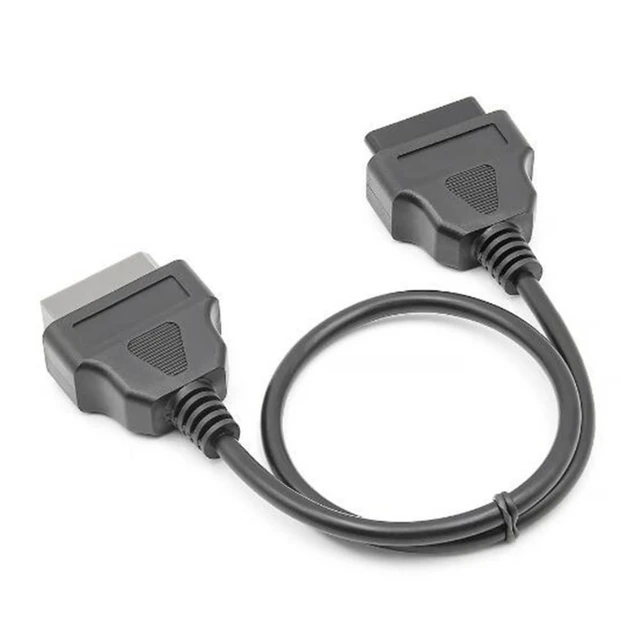 Alt view image 3 of 5 - 14-Pin to 16-Pin OBD2 Diagnostic Cable Automotive Data Link Connector Adapter Flexible Coiled Cable for Old Car OBD Port Plug and Play Vehicle Troubleshooting and Maintenance 40cm/15.7in