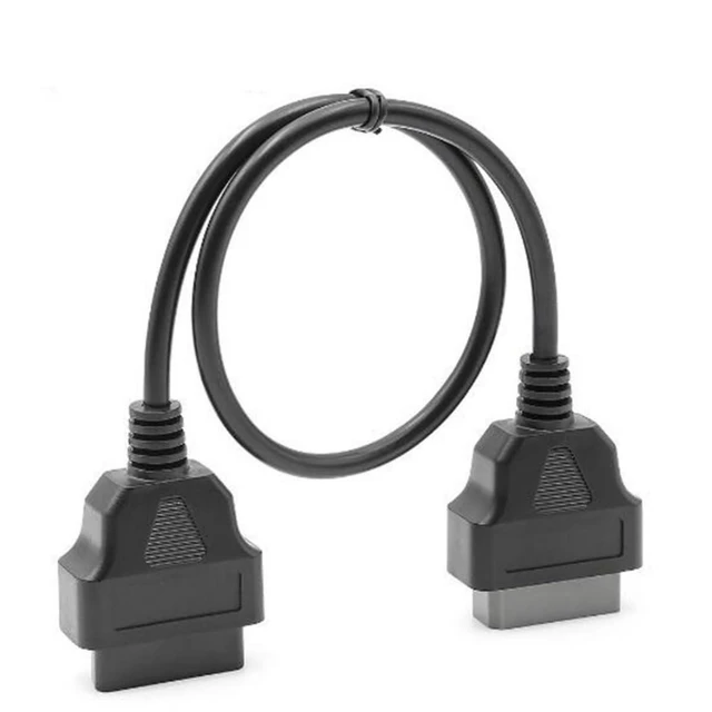 Alt view image 4 of 5 - 14-Pin to 16-Pin OBD2 Diagnostic Cable Automotive Data Link Connector Adapter Flexible Coiled Cable for Old Car OBD Port Plug and Play Vehicle Troubleshooting and Maintenance 40cm/15.7in