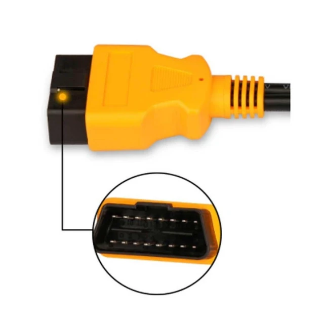 Alt view image 4 of 4 - 16-Pin OBD2 Splitter Cable 1 to 2 Vehicle Diagnostic Extension Cable with Separate Male and Female Connectors 1/2 Conversion for Multiple Diagnostic Tools Compact Portable Design Yellow 0.98FT/30CM