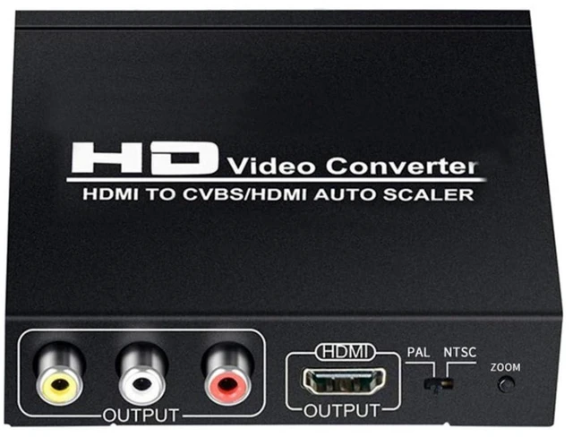 Alt view image 6 of 7 - HDMI to CVBS RCA AV Converter with HDMI Output Auto Scaler NTSC/PAL Video Converter HDMI 1.3 Support 5V DC/1A Dual Output for TV VCR DVD Recorders 21.5x55x15CM