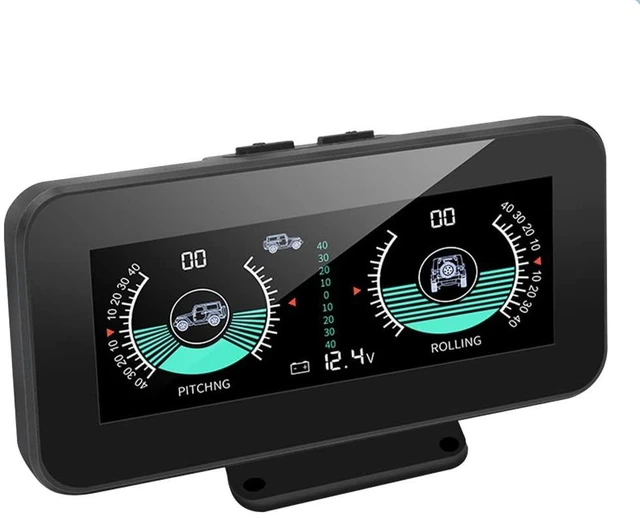 Main image of M50 Vehicle-Mounted Digital Inclinometer GPS Car Slope Meter and Gradienter with Color HD LCD Display Pitch and Roll Angle Measurement -40° to +40° DC11.5V-30V Voltage Monitoring ABS+PC Black