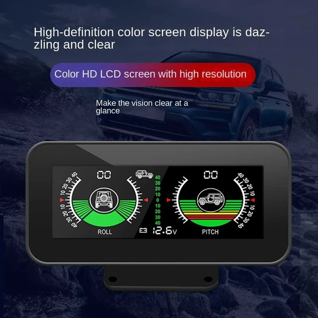 Alt view image 2 of 7 - M50 Vehicle-Mounted Digital Inclinometer GPS Car Slope Meter and Gradienter with Color HD LCD Display Pitch and Roll Angle Measurement -40° to +40° DC11.5V-30V Voltage Monitoring ABS+PC Black