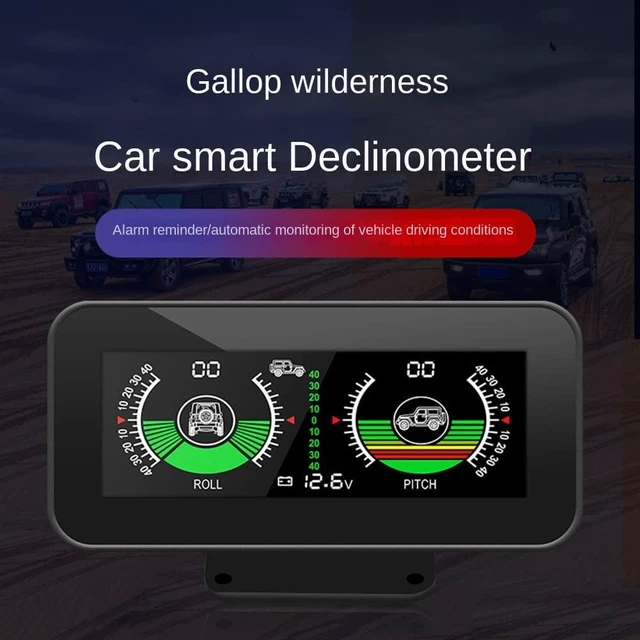 Alt view image 4 of 7 - M50 Vehicle-Mounted Digital Inclinometer GPS Car Slope Meter and Gradienter with Color HD LCD Display Pitch and Roll Angle Measurement -40° to +40° DC11.5V-30V Voltage Monitoring ABS+PC Black