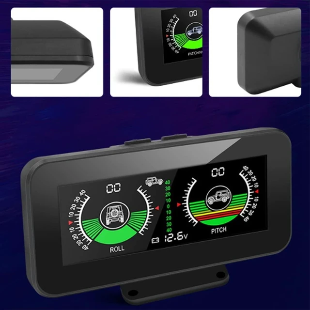 Alt view image 5 of 7 - M50 Vehicle-Mounted Digital Inclinometer GPS Car Slope Meter and Gradienter with Color HD LCD Display Pitch and Roll Angle Measurement -40° to +40° DC11.5V-30V Voltage Monitoring ABS+PC Black