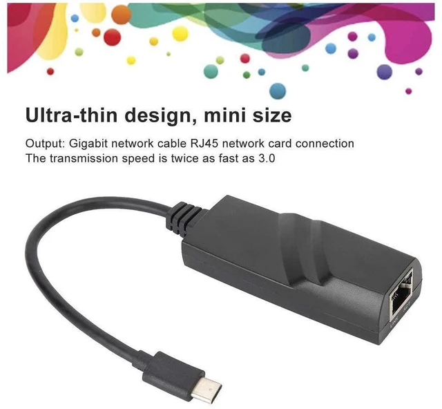 Alt view image 5 of 7 - USB Type C Gigabit Ethernet Adapter USB 3.1 1000Mbps RJ45 LAN Network Card High Speed Wired Network Adapter for Mobile Phone Tablet Notebook Forward and Reverse Plugging