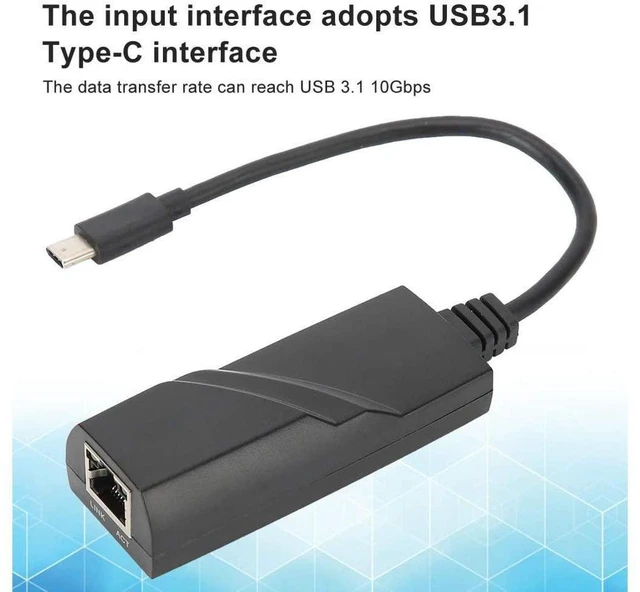 Alt view image 4 of 7 - USB Type C Gigabit Ethernet Adapter USB 3.1 1000Mbps RJ45 LAN Network Card High Speed Wired Network Adapter for Mobile Phone Tablet Notebook Forward and Reverse Plugging