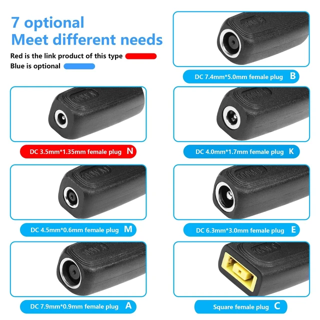 Alt view image 5 of 7 - 100W DC35135 PD Charging Adapter DC 3.5mm x 1.35mm Female to USB C Male Connector 15V-20.5V Input 5V/9V/20V Output Built-in Automatic Identification Induction Chip for Type-C Devices