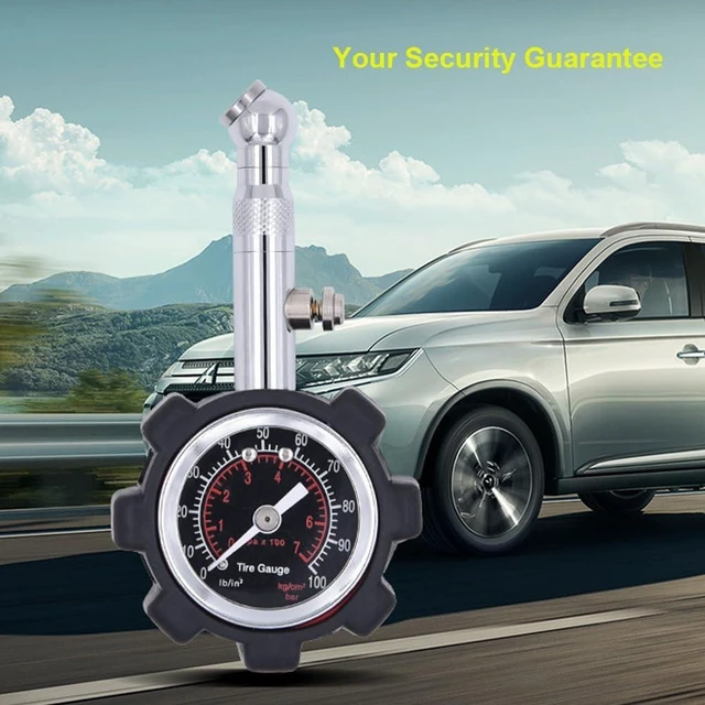 Alt view image 3 of 7 - 100PSI Analog Tire Pressure Gauge Mechanical Air Pressure Tester with 1.5 Inch Dial ±1.5% Mid Range Accuracy 360-Degree Swivel Chuck Pressure Hold and Reset Bleeder Valve Cars Trucks Bikes