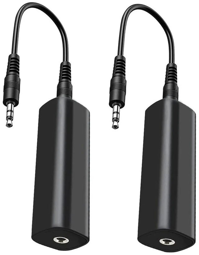 Main image of Ground Loop Isolator Noise Filter for Car Audio and Home Stereo 3.5mm Stereo Input with 3.5mm Audio Cables 20Hz-20kHz Frequency Response No External Power Supply Black 59 x 20 x 18mm 2 PCS