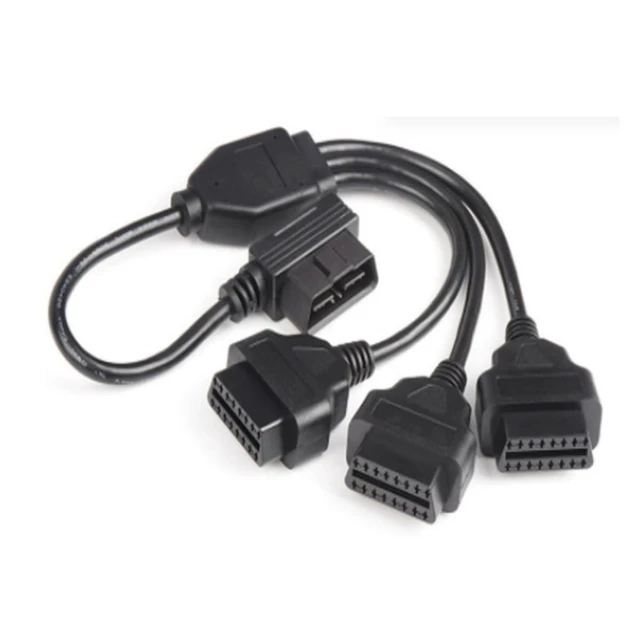 Alt view image 4 of 4 - 16-Pin OBD2 Splitter Cable 1 to 3 Car Diagnostic Extension Cable Male to Female L Head Connector Three 16-Pin OBD2 Ports 1/3 Conversion Cord for Multiple Diagnostic Devices 1.64FT/50CM