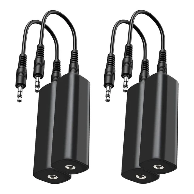 Main image of Ground Loop Noise Isolator with 3.5mm Audio Cables Car Audio Ground Loop Filter Home Stereo Noise Filter for Audio Connection and Noise Reduction 4 PCS Pack