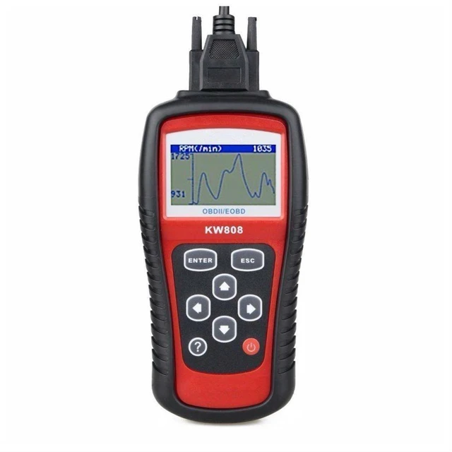 Main image of KW808 OBD2 OBDII EOBD Car Diagnostic Code Reader Vehicle Fault Code Tester and OBD-II Diagnostic Tool with 16-Pin Connectivity Live PCM Data O2 Sensor Tests DTC Lookup USB Printing 6-Foot Cable