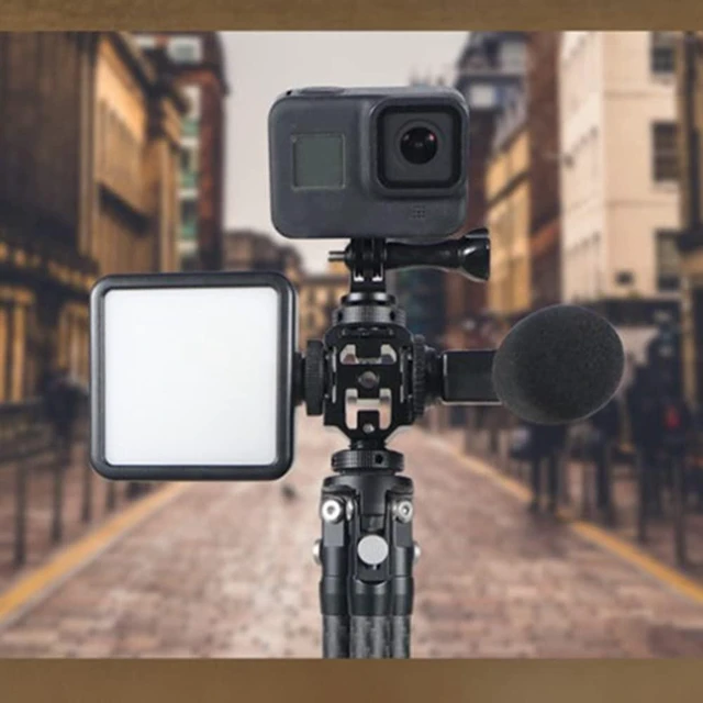 Alt view image 6 of 7 - Triple Hot Shoe Adapter Bracket Aluminum Alloy 3-Head Cold Shoe Extension with Bottom 1/4 Screw Hole DSLR Camera LED Video Microphone Flash Light Tripod Holder Black 5.1 x 3 x 2.5cm