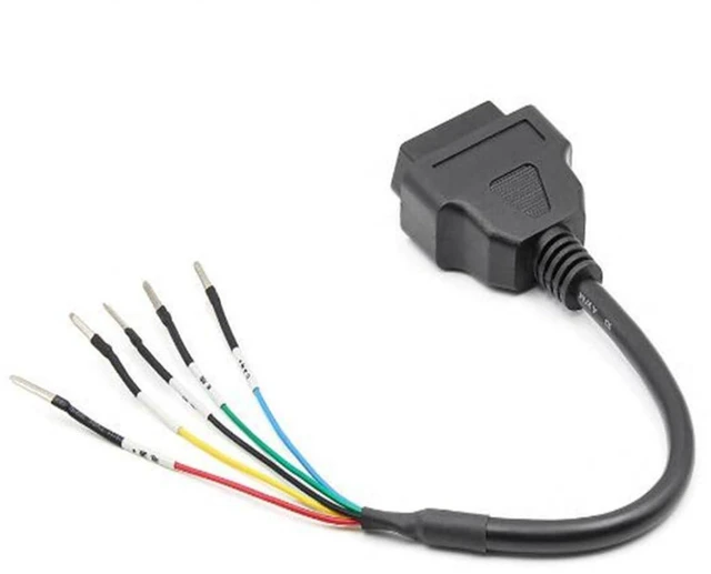 Alt view image 5 of 5 - Universal 16-Pin OBD2 Connector Cable for Motorcycle Motorbike Female Plug with Color-Coded Jumper Wires K CAN OBD2 Diagnostic Cable for Older Cars and Trucks On-Board Diagnostics Connection