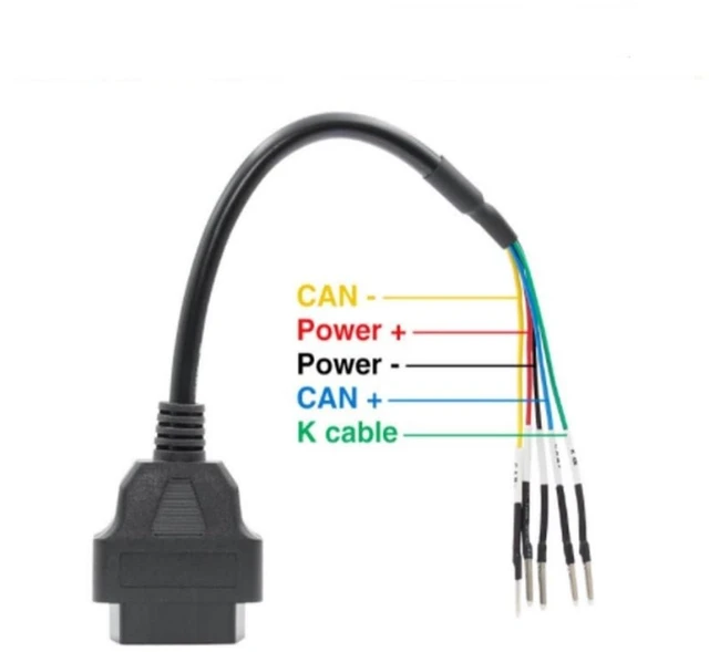 Alt view image 4 of 5 - Universal 16-Pin OBD2 Connector Cable for Motorcycle Motorbike Female Plug with Color-Coded Jumper Wires K CAN OBD2 Diagnostic Cable for Older Cars and Trucks On-Board Diagnostics Connection