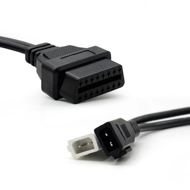 Alt view image 2 of 5 - 2 X 2Pin to 16Pin OBD2 Conversion Cable Automotive Diagnostic Adapter Lead Data Link Connector for Earlier Vehicles with 2+2 Socket Connection DIY Vehicle Repair OBDII Interface 0.65ft/20cm