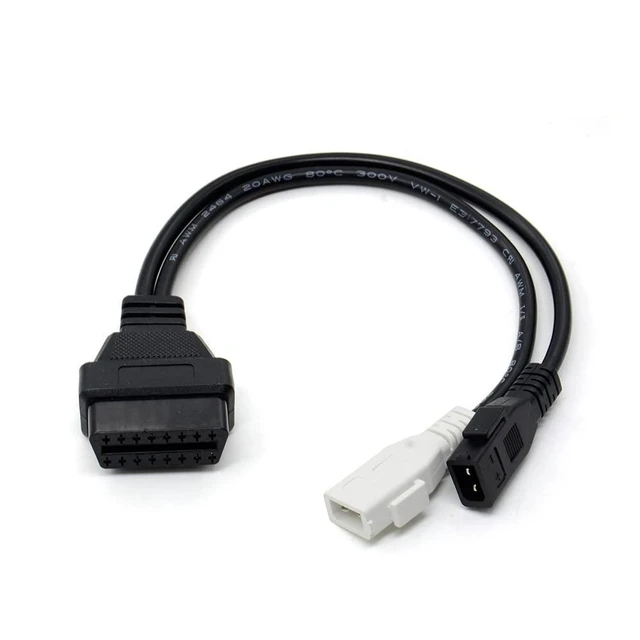 Alt view image 3 of 5 - 2 X 2Pin to 16Pin OBD2 Conversion Cable Automotive Diagnostic Adapter Lead Data Link Connector for Earlier Vehicles with 2+2 Socket Connection DIY Vehicle Repair OBDII Interface 0.65ft/20cm