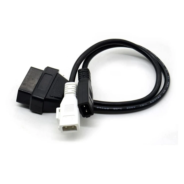 Alt view image 4 of 5 - 2 X 2Pin to 16Pin OBD2 Conversion Cable Automotive Diagnostic Adapter Lead Data Link Connector for Earlier Vehicles with 2+2 Socket Connection DIY Vehicle Repair OBDII Interface 0.65ft/20cm