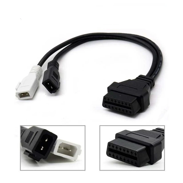 Alt view image 5 of 5 - 2 X 2Pin to 16Pin OBD2 Conversion Cable Automotive Diagnostic Adapter Lead Data Link Connector for Earlier Vehicles with 2+2 Socket Connection DIY Vehicle Repair OBDII Interface 0.65ft/20cm