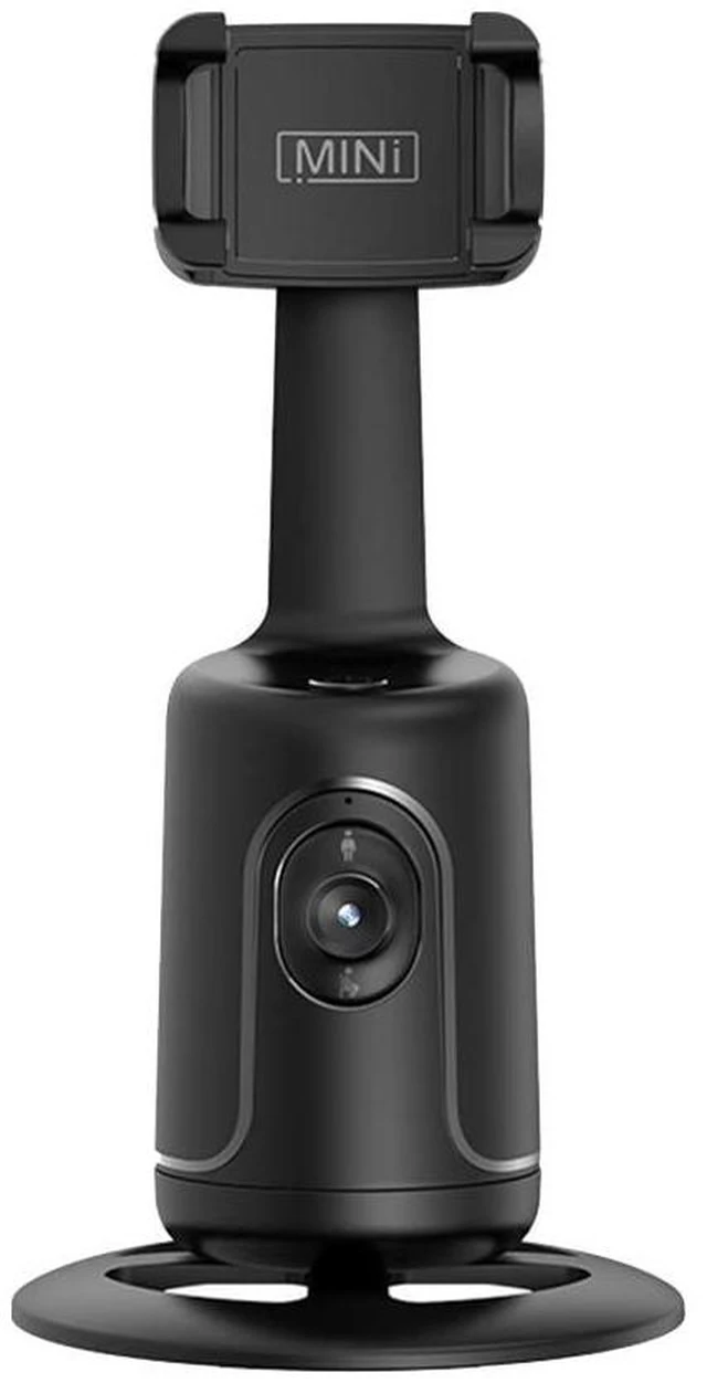 Main image of AI Face Tracking Phone Gimbal Stabilizer 360° Rotation Desktop Handheld Gimbal Phone Tripod with 1/4 Tripod Interface Gesture Control Horizontal Vertical Switching for Live Streaming Black