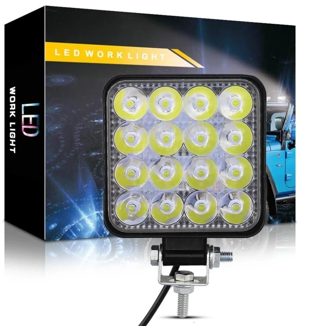 Main image of H-MINI-F-16 48W 16 LED Mini White Work Light Spotlight DC 9-30V 1200LM 6500K IP65 Waterproof Aluminum Lamp with 3030 LED Chips 50000 Hours for Cars Motorcycles Trucks Boats Off-Road Vehicles Forklifts
