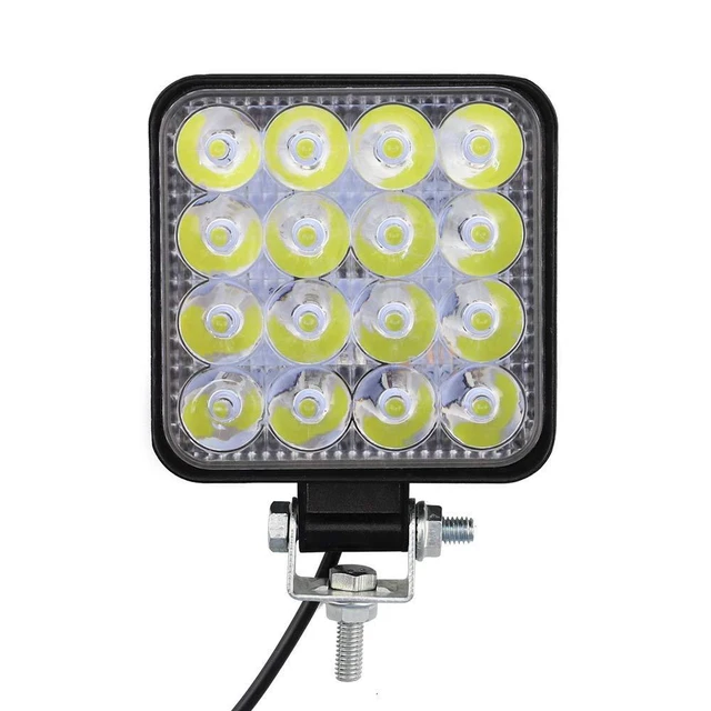 Alt view image 2 of 6 - H-MINI-F-16 48W 16 LED Mini White Work Light Spotlight DC 9-30V 1200LM 6500K IP65 Waterproof Aluminum Lamp with 3030 LED Chips 50000 Hours for Cars Motorcycles Trucks Boats Off-Road Vehicles Forklifts