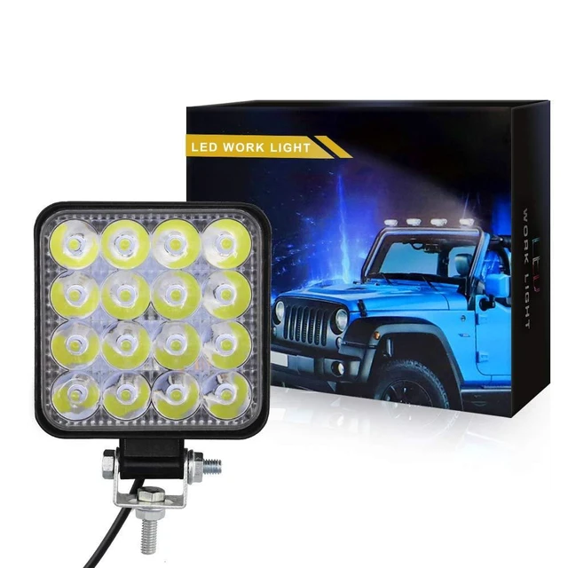 Alt view image 5 of 6 - H-MINI-F-16 48W 16 LED Mini White Work Light Spotlight DC 9-30V 1200LM 6500K IP65 Waterproof Aluminum Lamp with 3030 LED Chips 50000 Hours for Cars Motorcycles Trucks Boats Off-Road Vehicles Forklifts