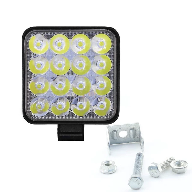 Alt view image 6 of 6 - H-MINI-F-16 48W 16 LED Mini White Work Light Spotlight DC 9-30V 1200LM 6500K IP65 Waterproof Aluminum Lamp with 3030 LED Chips 50000 Hours for Cars Motorcycles Trucks Boats Off-Road Vehicles Forklifts