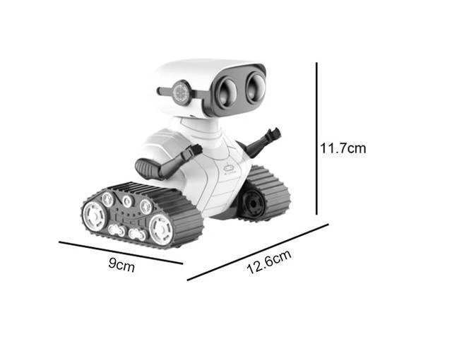 Alt view image 7 of 7 - Rechargeable RC Robot Toy with Remote Control Tracked Robot for Kids with Adjustable Gesture LED Eyes Voice Function 3 Songs Forward and Backward Movement Left and Right Steering Dancing Demo Mode