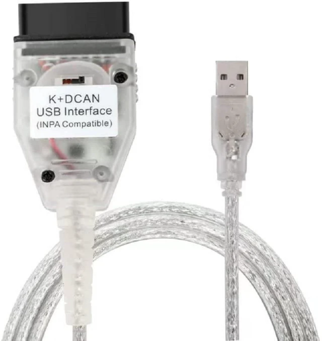 Main image of K+CAN Cable with Switch INPA FT232RL USB OBD2 Interface Cable Ediabas Diagnostic Programming D-CAN PT-CAN K-CAN 500 kbit/s 100 kbit/s Windows 7 32bit NCS Expert Tool32 E-Chassis Vehicles E60 E90