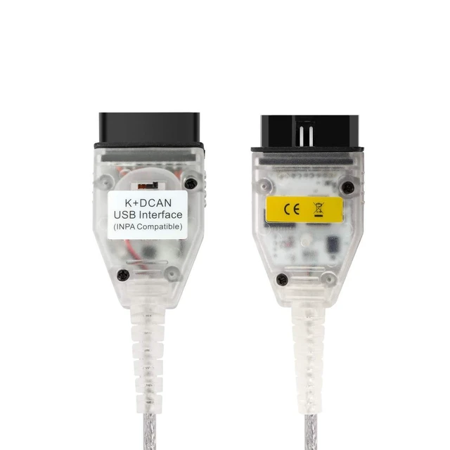 Alt view image 3 of 6 - K+CAN Cable with Switch INPA FT232RL USB OBD2 Interface Cable Ediabas Diagnostic Programming D-CAN PT-CAN K-CAN 500 kbit/s 100 kbit/s Windows 7 32bit NCS Expert Tool32 E-Chassis Vehicles E60 E90