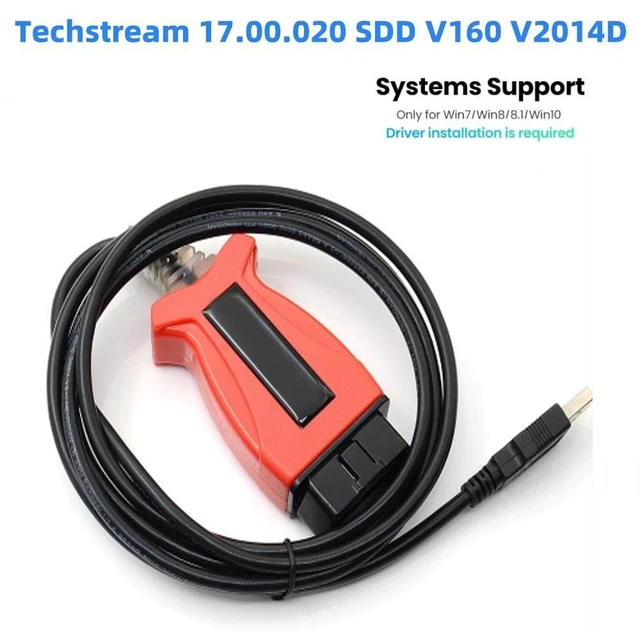 Alt view image 2 of 7 - 3 in 1 Automotive Diagnostic Cable USB Vehicle Diagnostics Tool DLC3/OBD2 Interface JLR Pro SDD V160 2014D CAN J1850VPW ISO9141/KWP2000 Flash Reprogramming Software CD Windows 1996-present