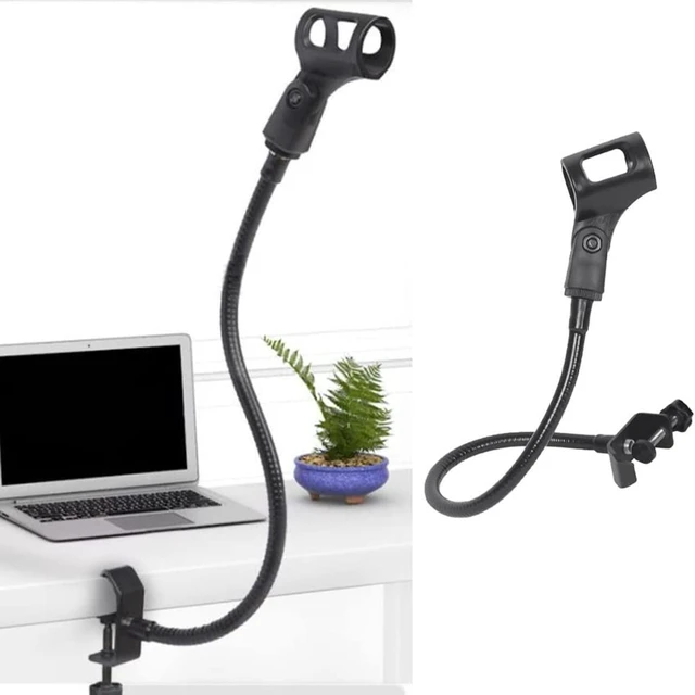 Alt view image 3 of 7 - Gooseneck Microphone Stand Adjustable Clamp Desk Mic Arm Metal Bendable Detachable Stand for Handheld Microphones up to 38 mm/1.5 inch Rotating Table Mount for Podium Singing Interviews Black