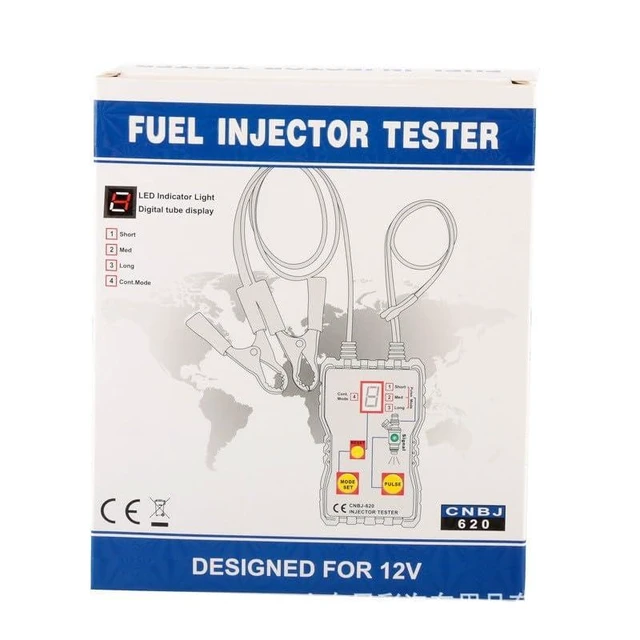 Alt view image 2 of 7 - CNBJ-620 Fuel Injector Tester Kit 12V Automotive Diagnostic Tool with Digital Display Injector Pulse Testing Cleaning Heads Alligator Clips Pulse Output Terminals and Carrying Case