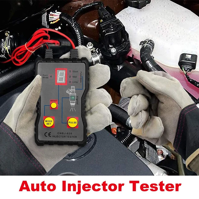 Alt view image 7 of 7 - CNBJ-620 Fuel Injector Tester Kit 12V Automotive Diagnostic Tool with Digital Display Injector Pulse Testing Cleaning Heads Alligator Clips Pulse Output Terminals and Carrying Case