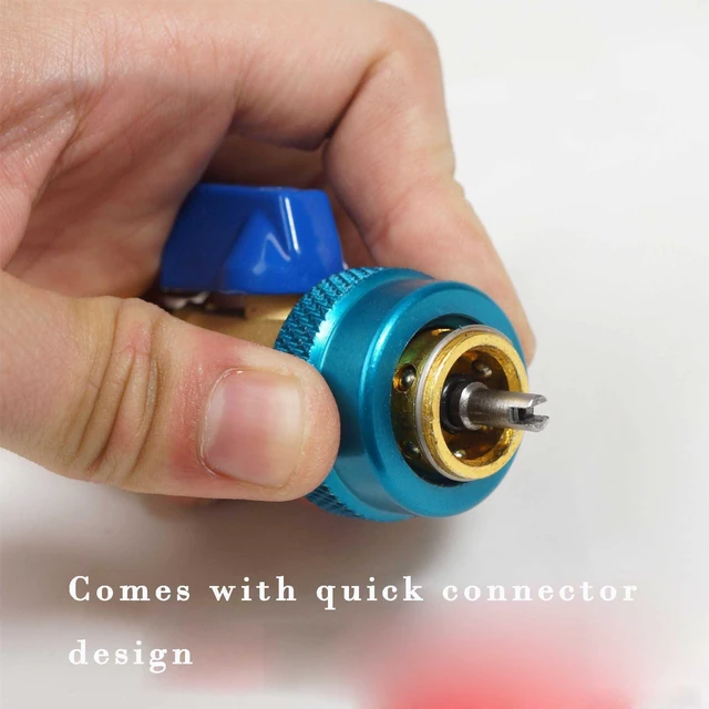 Alt view image 2 of 5 - R134a AC Valve Core Removal Tool Vacuum-Rated Brass Refrigerant Service Tool Valve Core Extractor and Installer with Safety Lock for Automotive Air Conditioning Systems Blue for Low Voltage